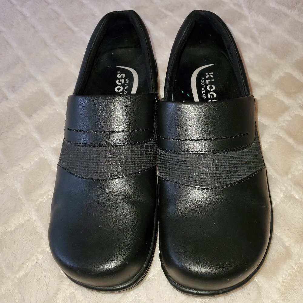 Klogs Cardiff Slip On size 7.0 M black leather.